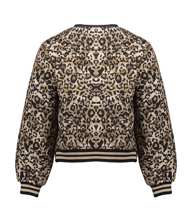 Geisha winter bomberjas meisjes - zwart/zand - luipaard