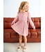 Abel & Lula winter jurk meisjes - roze - gebreid - geplooid