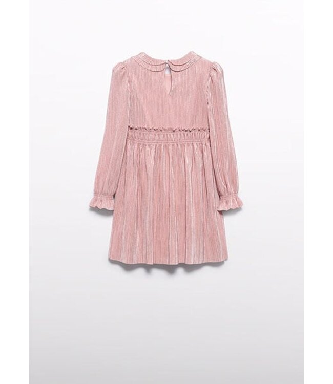 Abel & Lula winter jurk meisjes - roze - gebreid - geplooid