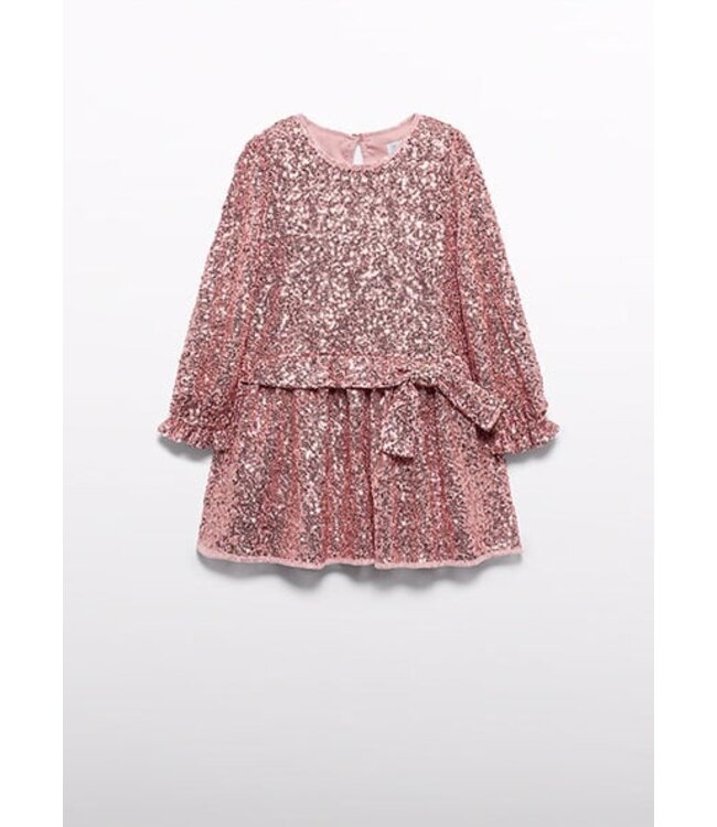 Abel & Lula winter jurk meisjes - roze - pailletten