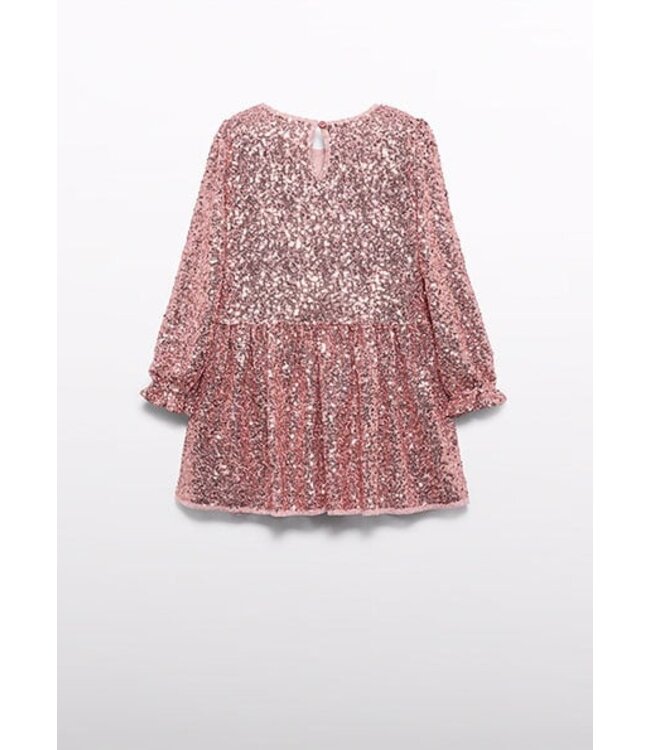 Abel & Lula winter jurk meisjes - roze - pailletten