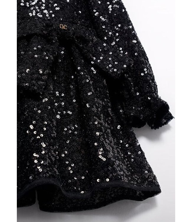 Abel & Lula winter jurk meisjes - zwart - pailletten