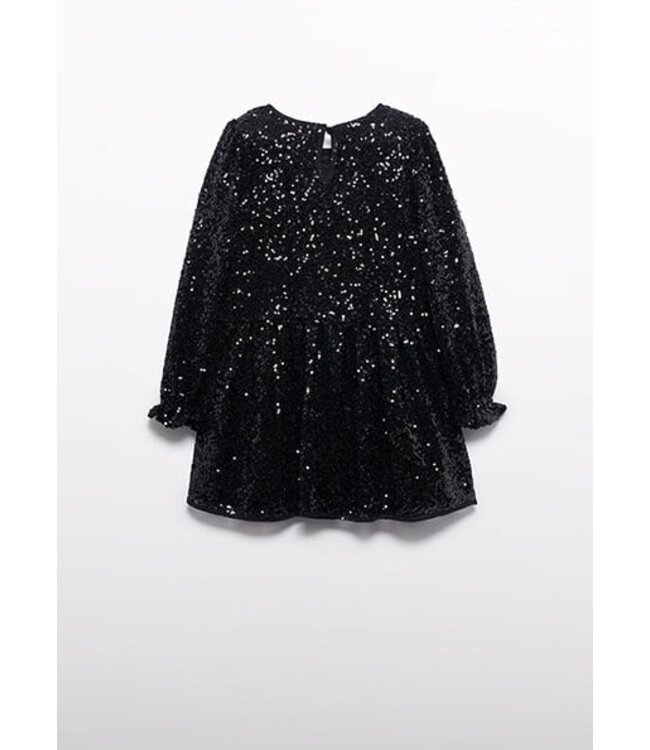 Abel & Lula winter jurk meisjes - zwart - pailletten