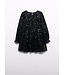 Abel & Lula winter jurk meisjes - zwart - pailletten