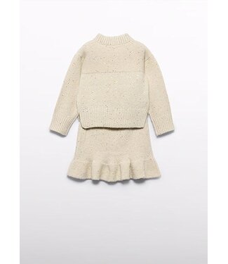 Abel & Lula winter rok-set meisjes - beige - gebreid
