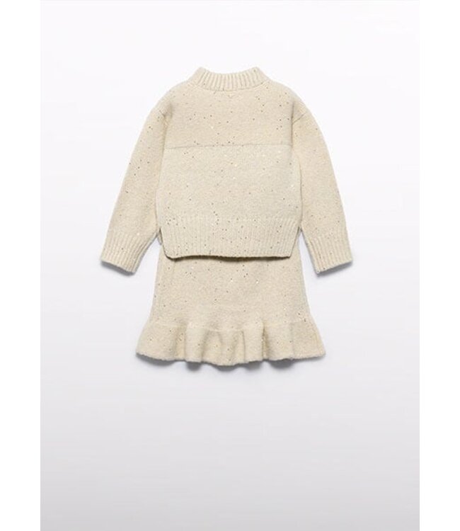 Abel & Lula winter rok-set meisjes - beige - gebreid