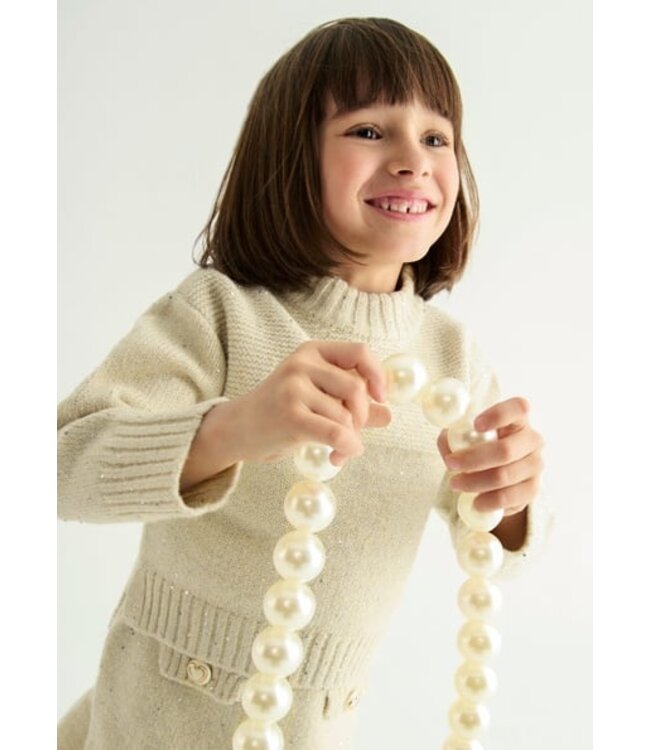 Abel & Lula winter rok-set meisjes - beige - gebreid