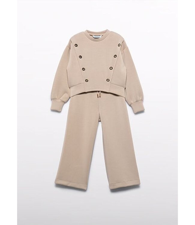 Abel & Lula winter broek-set meisjes - beige - gebreid