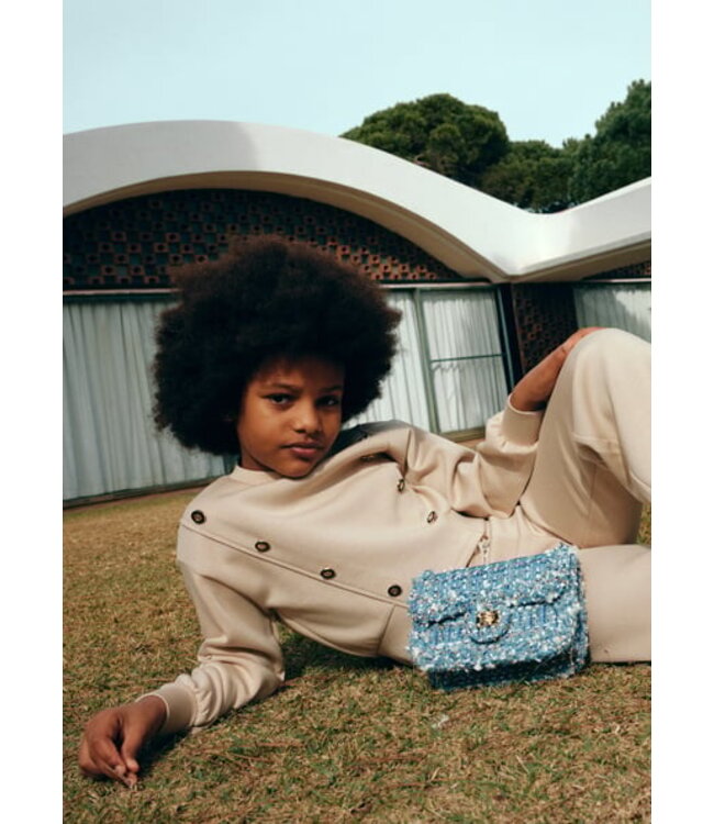 Abel & Lula winter broek-set meisjes - beige - gebreid