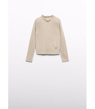 Abel & Lula winter sweater meisjes - beige - turtleneck - gebreid