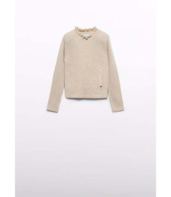 Abel & Lula winter sweater meisjes - beige - turtleneck - gebreid