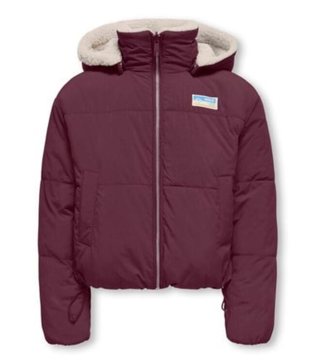 Kids ONLY winter winterjas meisjes - paars - KogMaria - puffer, omkeerbaar