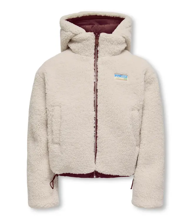 Kids ONLY winter winterjas meisjes - paars - KogMaria - puffer, omkeerbaar