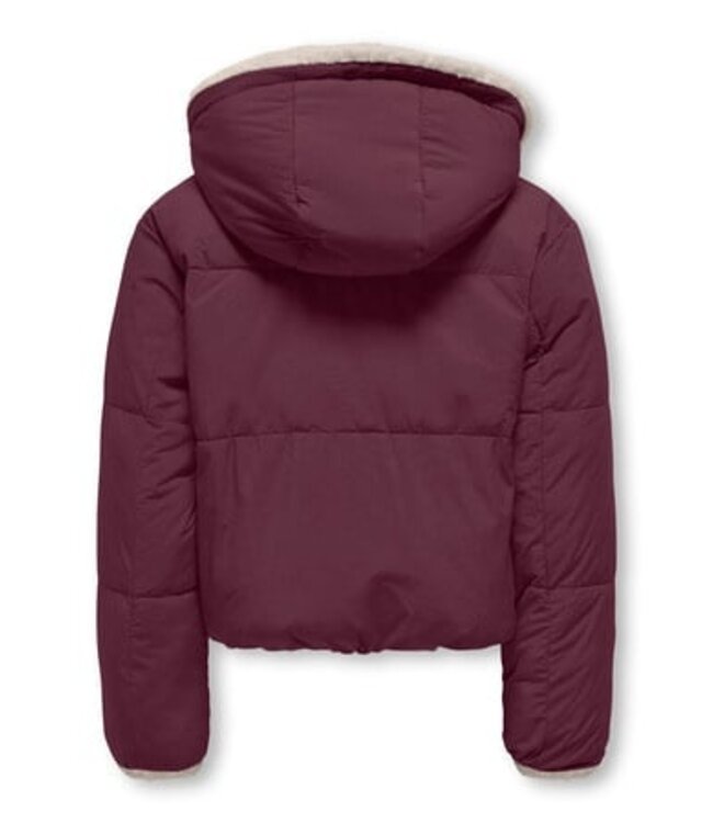 Kids ONLY winter winterjas meisjes - paars - KogMaria - puffer, omkeerbaar