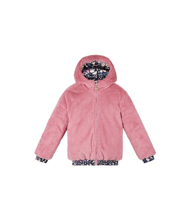 Le Chic winter bomberjack meisjes - navy blauw - Bente - omkeerbaar, AOP vlinder