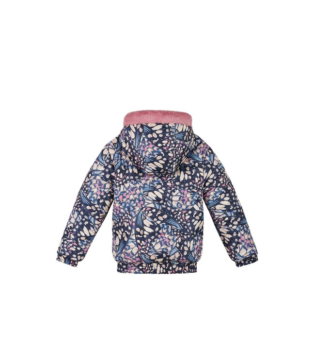 Le Chic winter bomberjack meisjes - navy blauw - Bente - omkeerbaar, AOP vlinder