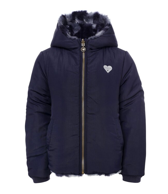 LOOXS Little winter jas meisjes - navy blauw - omkeerbaar