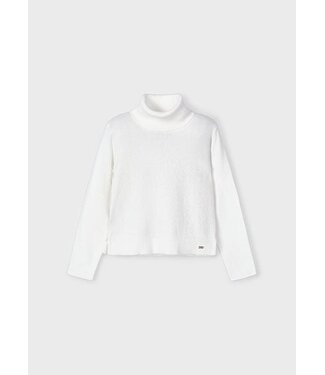Mayoral winter sweater meisjes - wit - turtleneck - gebreid
