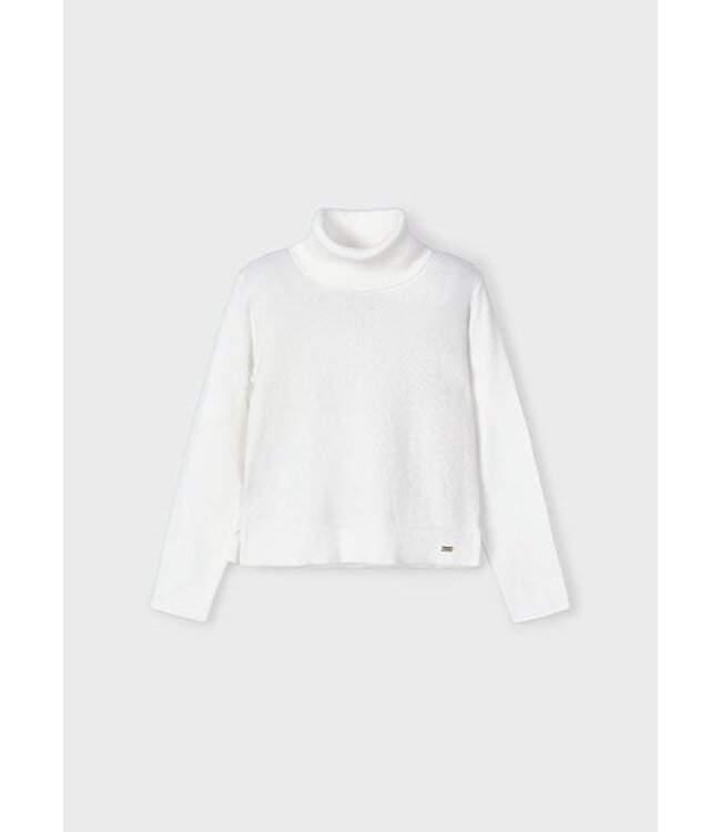 Mayoral winter sweater meisjes - wit - turtleneck - gebreid