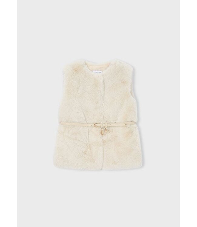 Mayoral winter vest meisjes - zand - met riem
