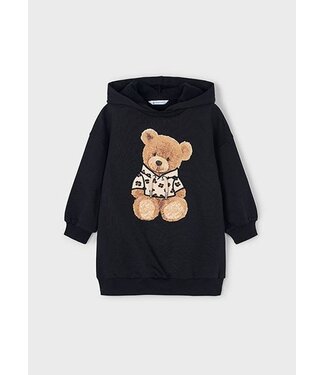 Mayoral winter jurk meisjes - zwart - fleece - capuchon