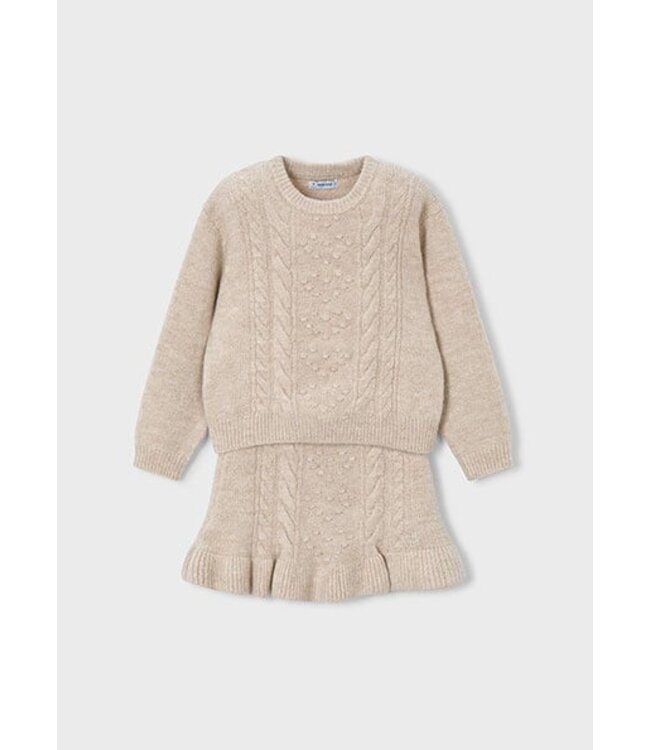 Mayoral winter rok-set meisjes - zand - tricot