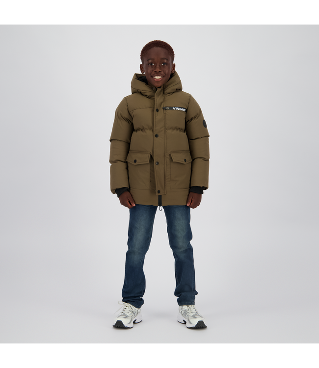 Vingino winter winterjas jongens - donker bruin - Tanso - lang