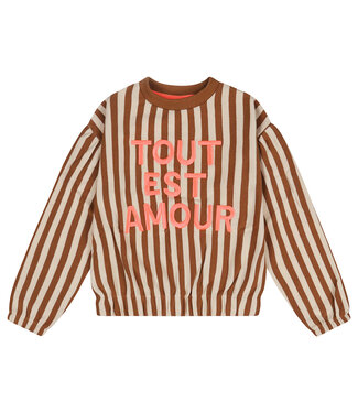 Tumble & Dry winter sweater meisjes - off wit/bruin - Mon Amour