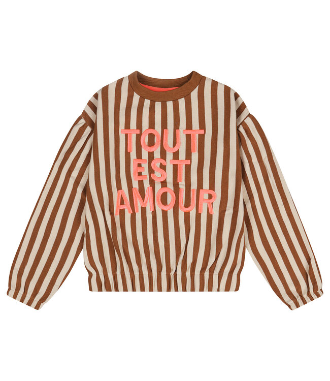 Tumble & Dry winter sweater meisjes - off wit/bruin - Mon Amour