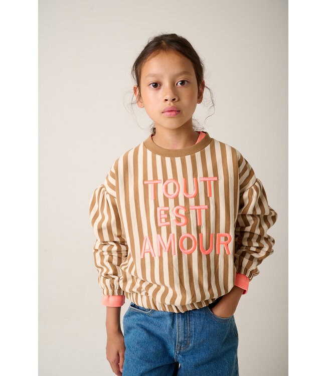 Tumble & Dry winter sweater meisjes - off wit/bruin - Mon Amour