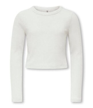 Kids ONLY winter top meisjes - wit - KogBina - slim fit, longsleeve