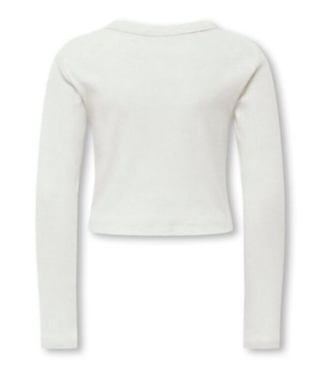 Kids ONLY winter top meisjes - wit - KogBina - slim fit, longsleeve