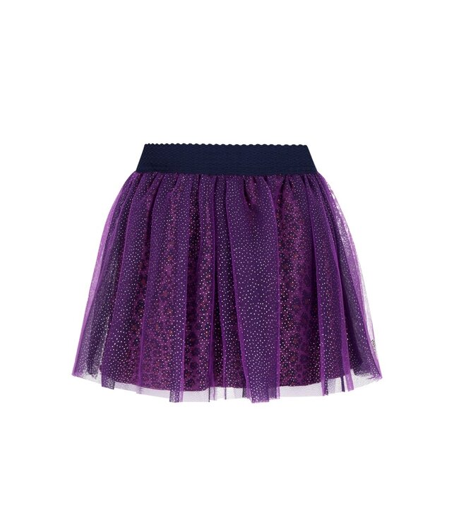 B.Nosy winter mesh rok meisjes - roze/paars - Rory - laagjes met print
