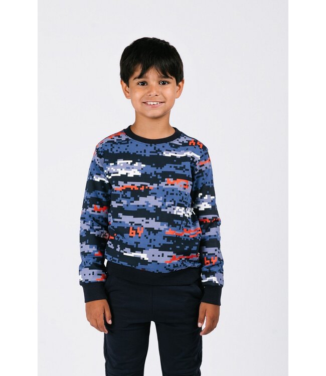 B.Nosy winter sweater jongens - blauw - Scott - print
