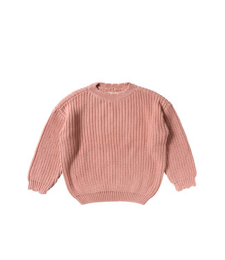 Your wishes winter sweater meisjes - roze - gebreid