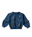 Your wishes winter sweater meisjes - blauw - ruffle op mouw, gebreid