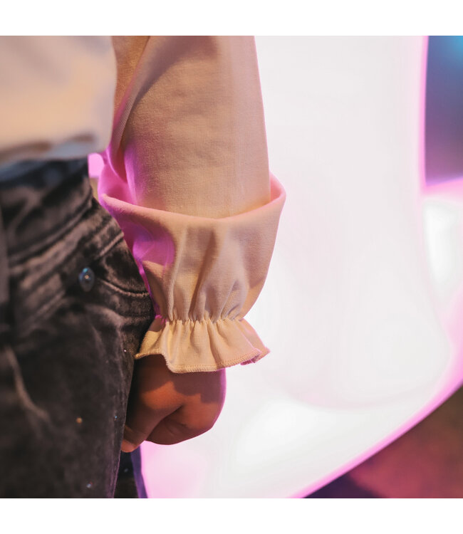 Your wishes winter t-shirt meisjes - beige - Lucky Girl - longsleeve