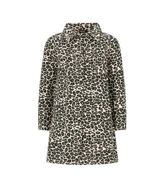 Like Flo winter jurk meisjes - blauwbeige - Mala - jeansknoop sluiting