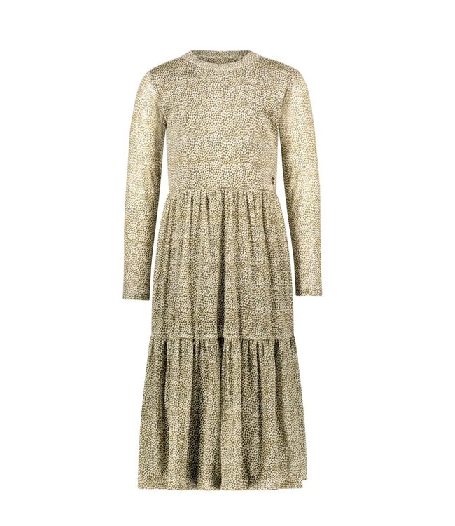 Like Flo winter mesh midi jurk meisjes - zand - Mae - AOP