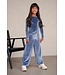 Like Flo winter velvet wide leg broek meisjes - blauw - Fem