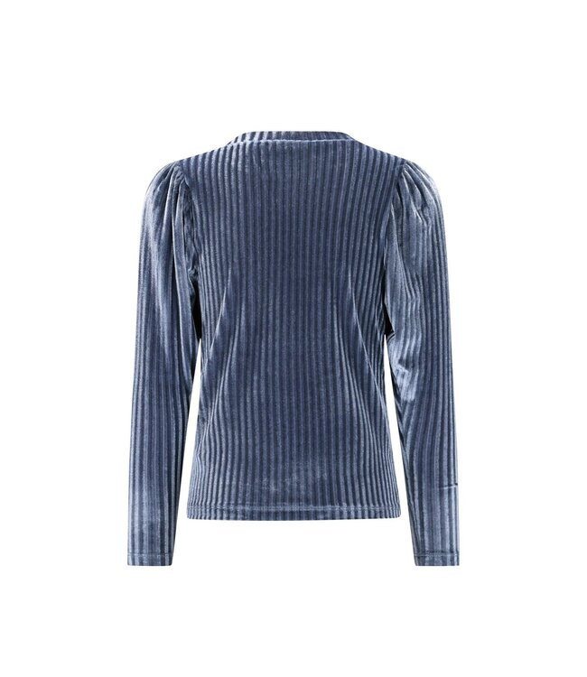 Like Flo winter velvet top meisjes - blauw - Esmay