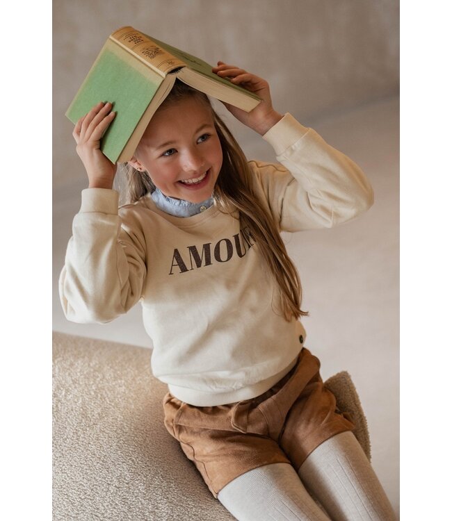 Like Flo winter sweater meisjes - beige - Danee - print