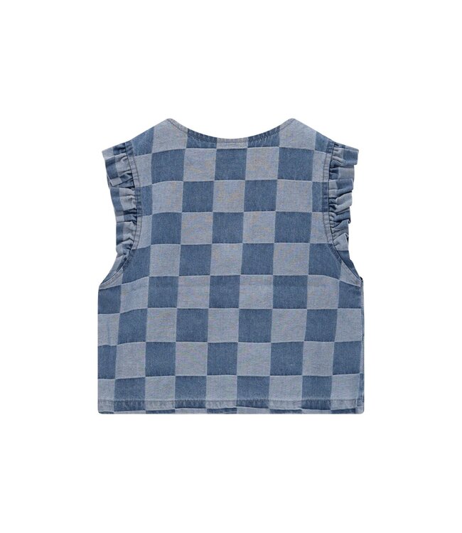 Like Flo winter gilet meisjes - blauw - Dia - nep strik sluiting