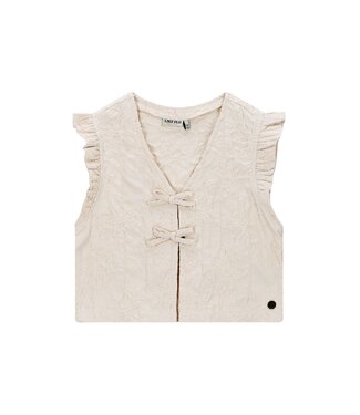 Like Flo winter gilet meisjes - beige - Dia - nep strik sluiting