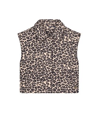 Like Flo winter gilet meisjes - blauw/beige - Dua - geweven - panter