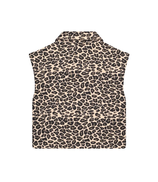 Like Flo winter gilet meisjes - blauw/beige - Dua - geweven - panter