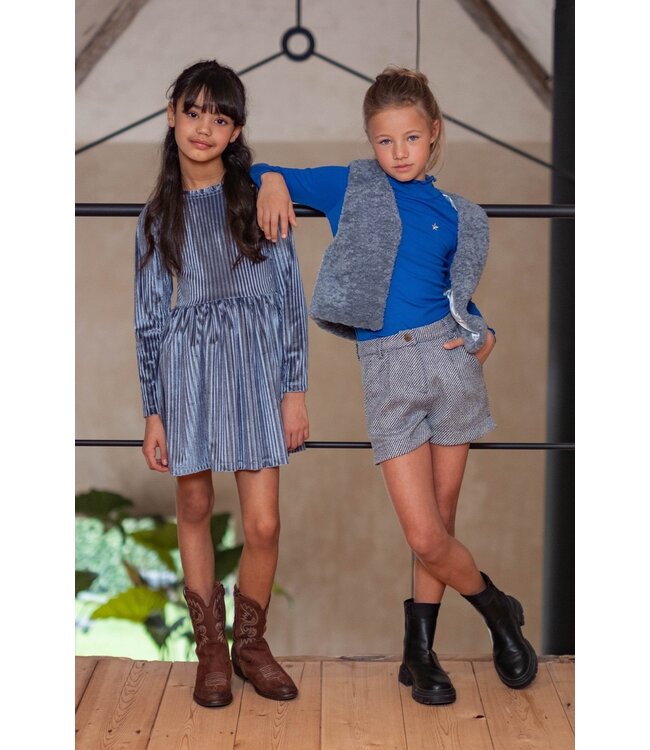 Like Flo winter gilet meisjes - blauw - Diam - fur