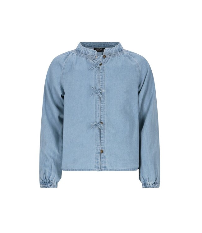 Like Flo winter blouse meisjes - blauw - Chei - chambrey - nep strik sluiting