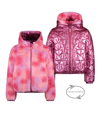B.Nosy winter winterjas meisjes - roze - Jessie - reversible