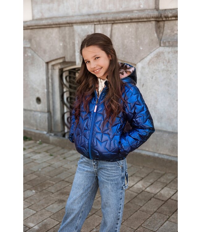 B.Nosy winter winterjas meisjes - navy blauw - Jessie - omkeerbaar
